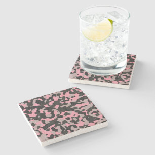 Pink Camo Stone Coaster