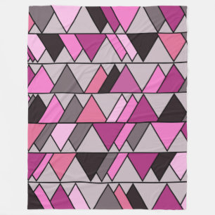 Pink Camo Triangles Fleece Blanket