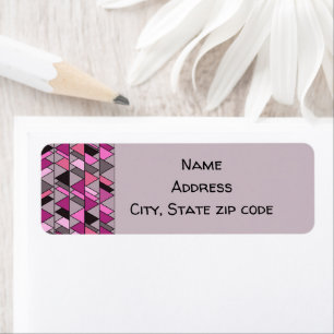 Pink Camo Triangles Label