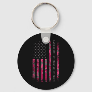 Pink Camo Usa Flag Military Camouflage Distressed Keychain