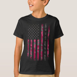 Pink Camo Usa Flag Military Camouflage Distressed T-Shirt