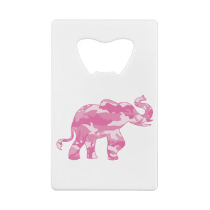Pink-Camoflauge-Elephant Credit Card Bottle Opener