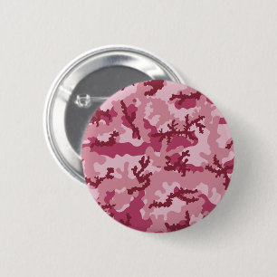 Pink camouflage 2 inch round button