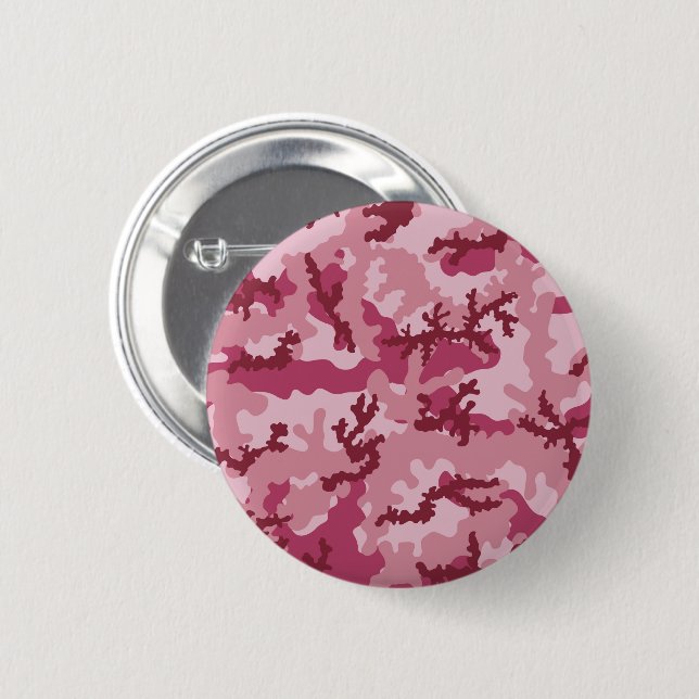 Pink camouflage 2 inch round button (Front & Back)