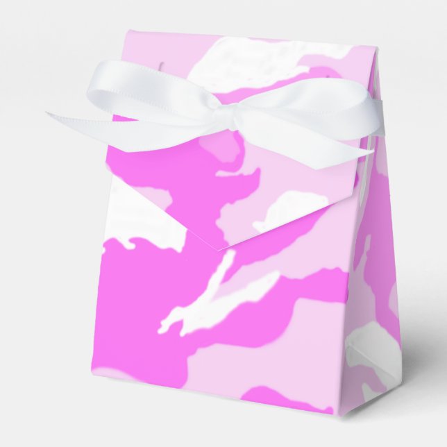 Pink Camouflage Artwork Background Favor Box (Front Side)