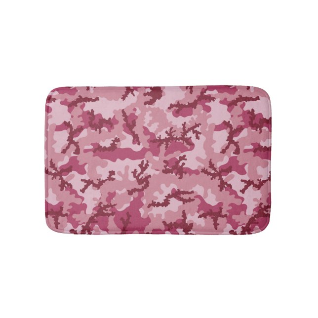 Pink camouflage bath mat (Front)