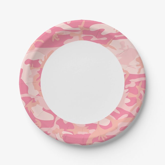 Pink Camouflage. Camo your Paper Plate (Front)