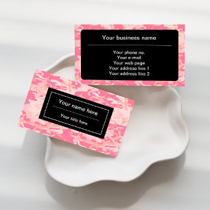 Pink Camouflage, Camouflage, Military, Army Business Card