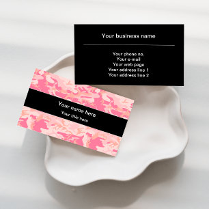 Pink Camouflage, Camouflage, Military, Army Business Card