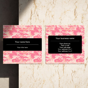 Pink Camouflage, Camouflage, Military, Army Square Business Card