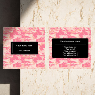 Pink Camouflage, Camouflage, Military, Army Square Business Card