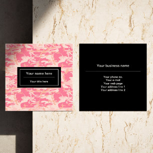 Pink Camouflage, Camouflage, Military, Army Square Business Card