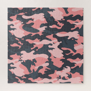 Pink Camouflage: Classic Vintage Pattern Jigsaw Puzzle