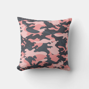 Pink Camouflage: Classic Vintage Pattern Throw Pillow