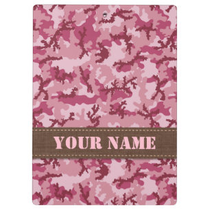 Pink camouflage clipboard