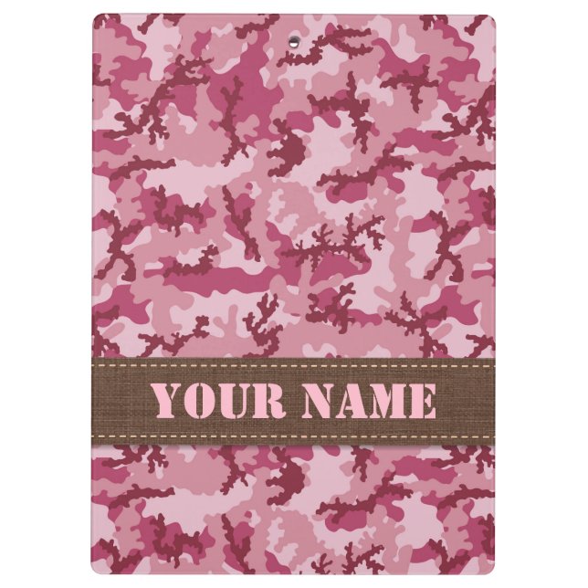 Pink camouflage clipboard (Back)