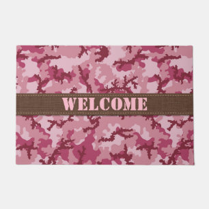 Pink camouflage doormat