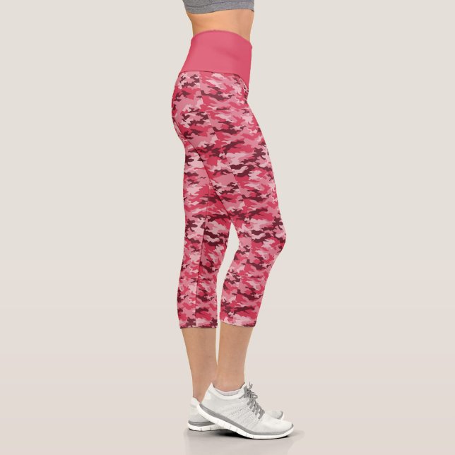 Pink Camouflage High Waisted Capris (Right)