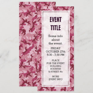 Pink camouflage invitation