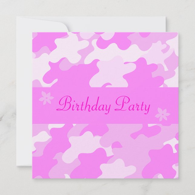 Pink Camouflage Invitation (Front)