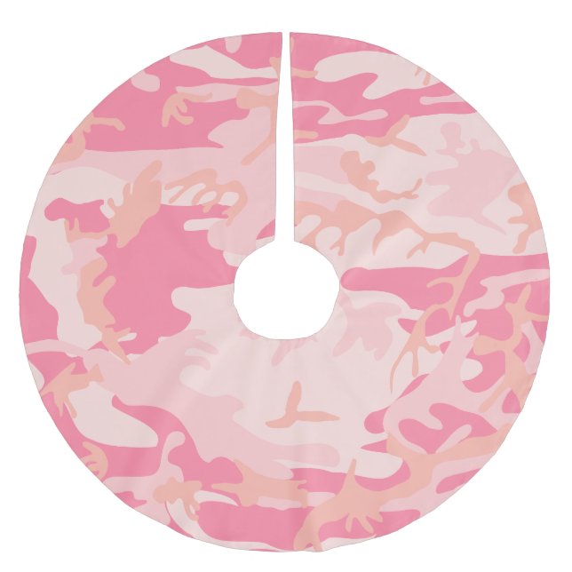 Pink Camouflage, Military, Army Brushed Polyester Tree Skirt (Front)