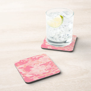 Pink Camouflage, Military, Army Coaster