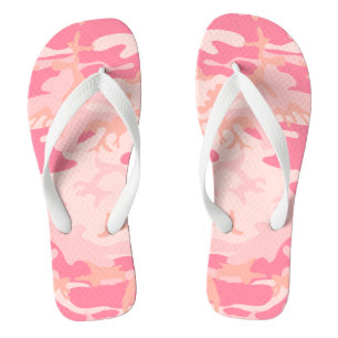 Pink Camouflage, Military, Army Flip Flops