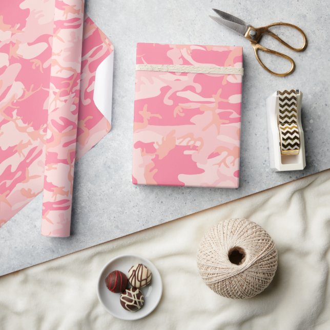 Pink Camouflage, Military, Army Wrapping Paper (Crafts)