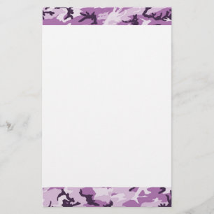 Pink Camouflage Military Pattern Stationery