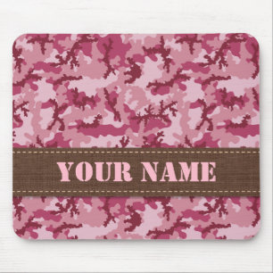 Pink camouflage mouse pad
