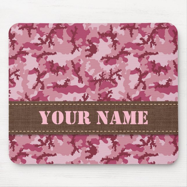 Pink camouflage mouse pad (Front)