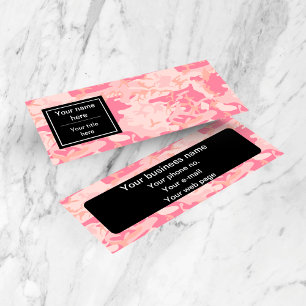 Pink Camouflage Pattern, Military, Army Mini Business Card