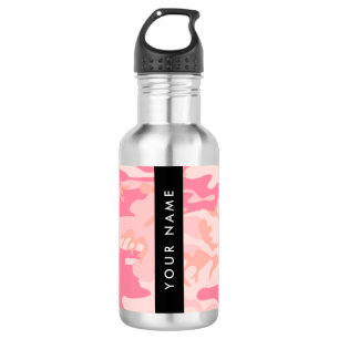 Pink Camouflage Pattern, Your name, Personalize 532 Ml Water Bottle