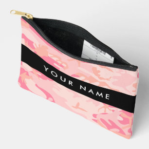Pink Camouflage Pattern, Your name, Personalize Accessory Pouch