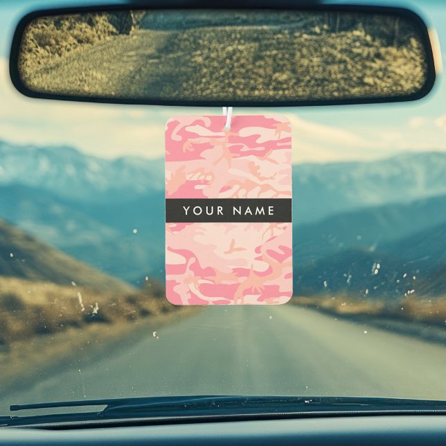 Pink Camouflage Pattern, Your name, Personalize Air Freshener (Creator Uploaded)