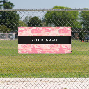 Pink Camouflage Pattern, Your name, Personalize Banner