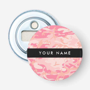 Pink Camouflage Pattern, Your name, Personalize Bottle Opener