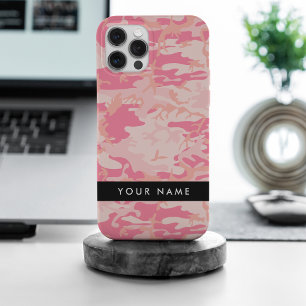 Pink Camouflage Pattern, Your name, Personalize iPhone 15 Pro Max Case