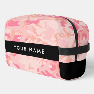 Pink Camouflage Pattern, Your name, Personalize Dopp Kit