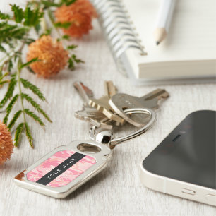 Pink Camouflage Pattern, Your name, Personalize Keychain