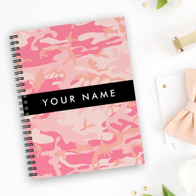 Pink Camouflage Pattern, Your name, Personalize Notebook (Creator Uploaded)