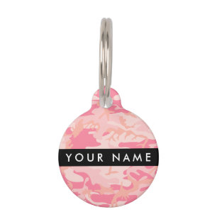 Pink Camouflage Pattern, Your name, Personalize Pet Tag