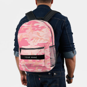 Pink Camouflage Pattern, Your name, Personalize Printed Backpack