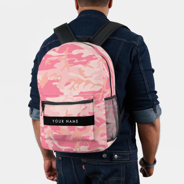 Pink Camouflage Pattern, Your name, Personalize Printed Backpack (Insitu (Model))