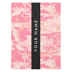 Pink Camouflage Pattern, Your name, Personalize Tablecloth