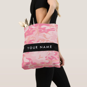 Pink Camouflage Pattern, Your name, Personalize Tote Bag