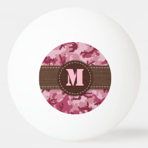 Pink camouflage ping pong ball