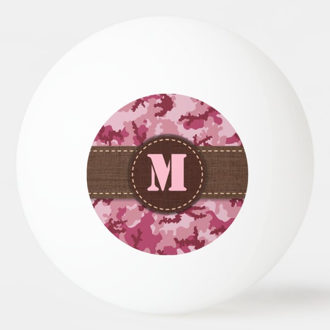 Pink camouflage ping pong ball (Back)