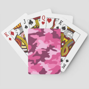Pink Camouflage Playing Cards