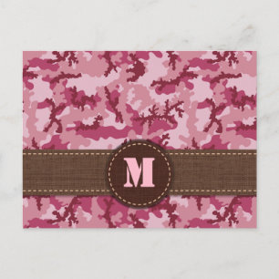 Pink camouflage postcard